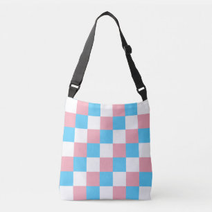 Transgender colours chequered pattern crossbody ba bag