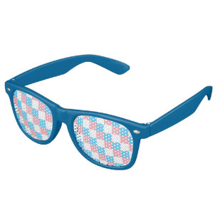 Transgender colours chequered pattern retro sungla sunglasses