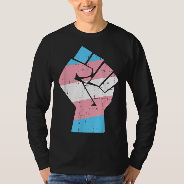 Transgender Fist Pride Rights LGBT Trans Transexua T-Shirt (Front)