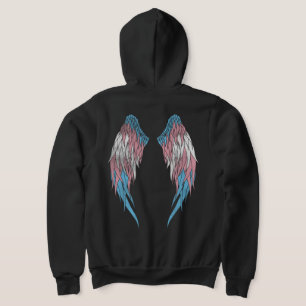 Transgender Flag - Angel Wings Hoodie