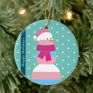 Transgender flag christmas gift snowman Ornament