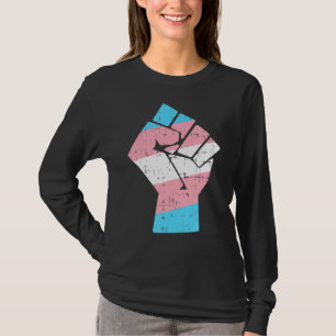 Transgender Flag Hand Symbol Fist Transsexual Tran T-Shirt