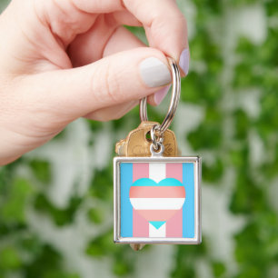 Transgender Flag, Heart & Pride community /gender  Key Ring