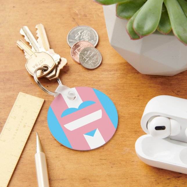 Transgender Flag, Heart & Pride community / gender Key Ring (Desk)