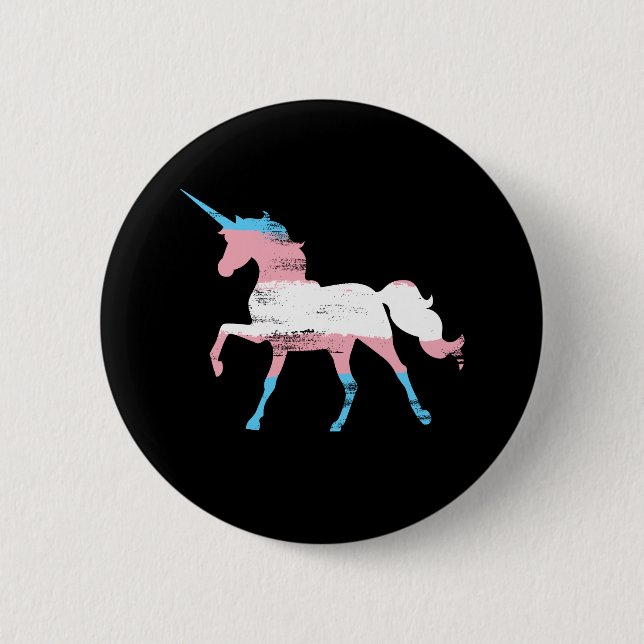 Transgender Flag in a form of Unicorn | Button (Front)