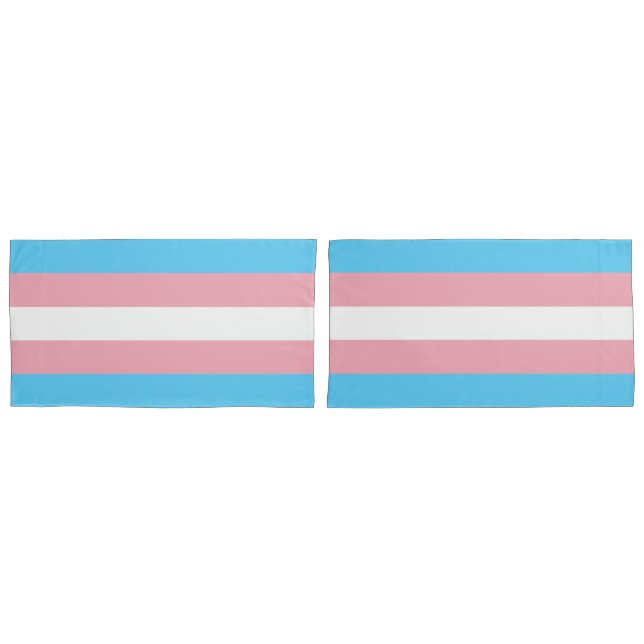 Transgender Flag King Pillow Case (Front-Set)