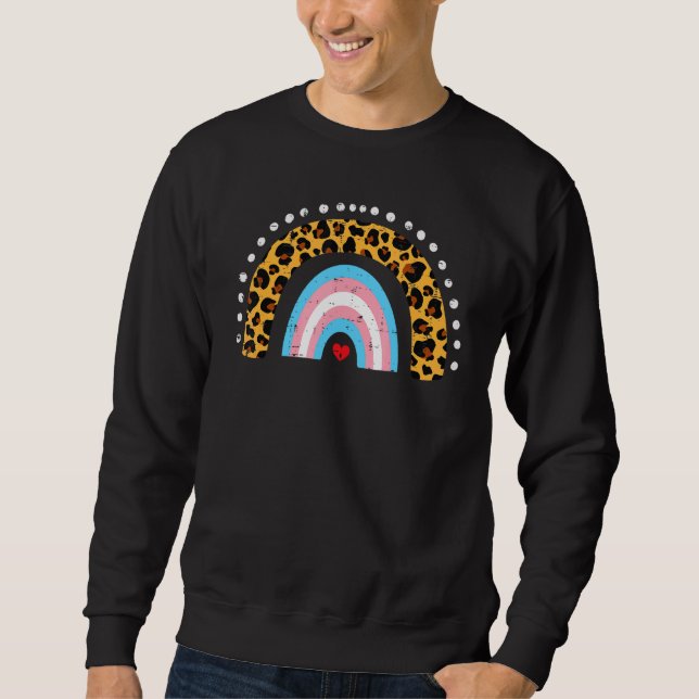 Transgender Flag Leopard Lgbt Trans Pride Stuff Wo Sweatshirt (Front)