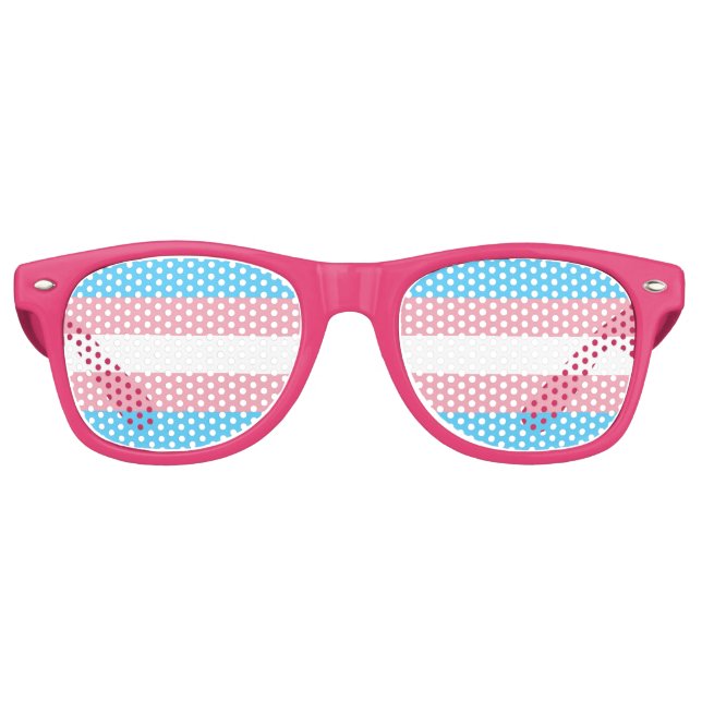 Transgender Flag LGBT Gay Pride Retro Sunglasses (Front)