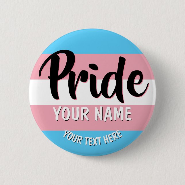Transgender Flag LGBT Personalised 6 Cm Round Badge (Front)