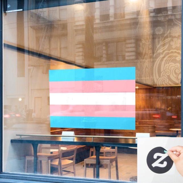 Transgender Flag LGBTQIA+ Flag   Window Cling (Cafe Window)