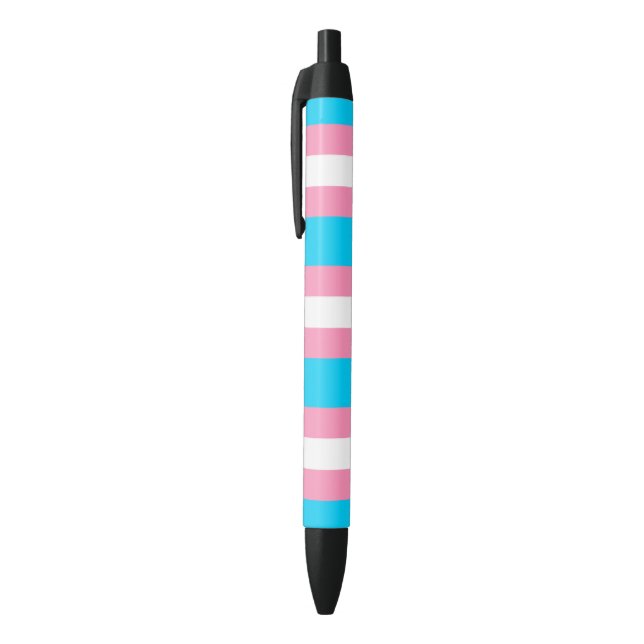  Transgender Flag | LGBTQIA+ Pink, Blue and White Black Ink Pen (Top (Vertical))