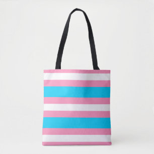 Transgender Flag LGBTQIA+ Pink, Blue and White Tote Bag