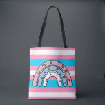 Transgender Flag | LGBTQIA Pink, Blue and White Tote Bag<br><div class="desc">Fun tote bag in light blue, pink and white to stand for the transgender flag colors.</div>