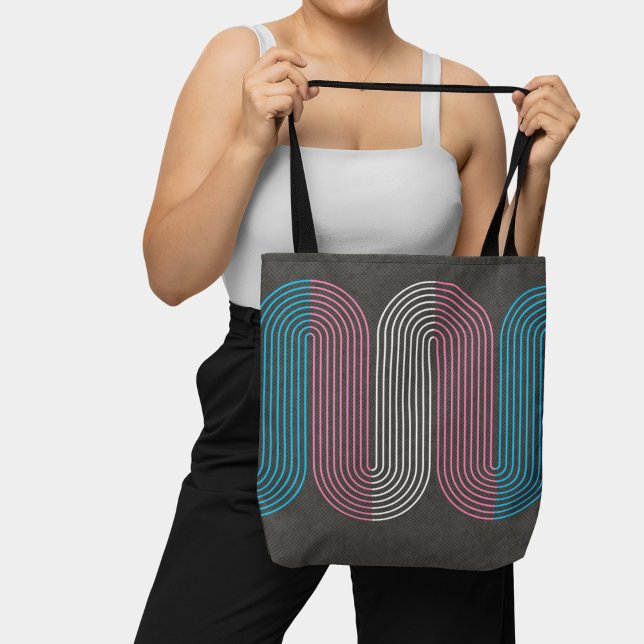 Transgender Flag Minimalist Line Art Deco  Tote Bag (Creator Uploaded)