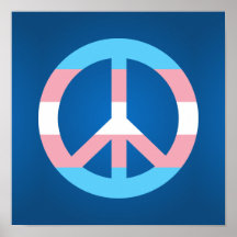 Transgender flag peace sign poster