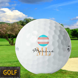 Transgender Flag & Pride golfing monogrammed / LGB Golf Balls