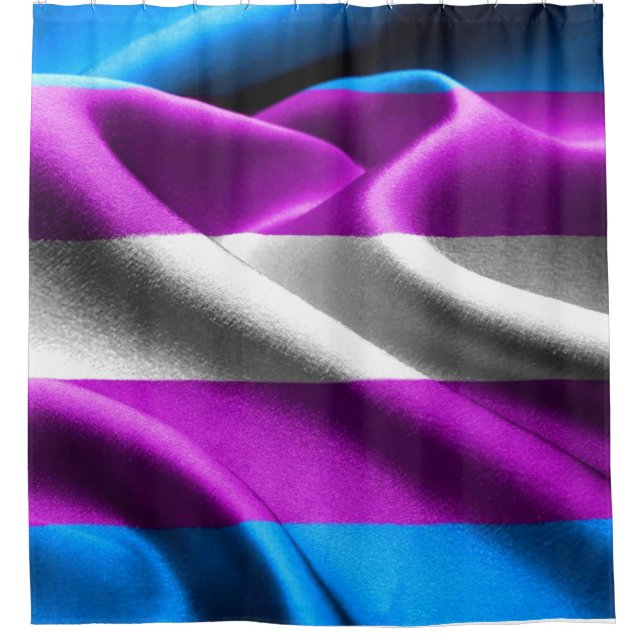 Transgender Flag Shower Curtain (Front)