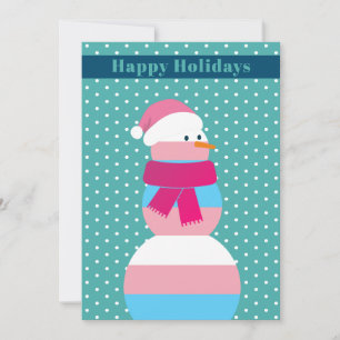 Transgender flag snowman christmas Holiday Card