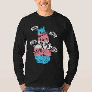 Transgender Flag They Their Them Meow Cat LGBT 1 T-Shirt