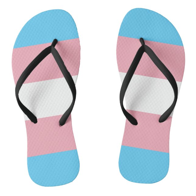 transgender flag trans lgbt lgbtq gay lesbian homo jandals (Footbed)