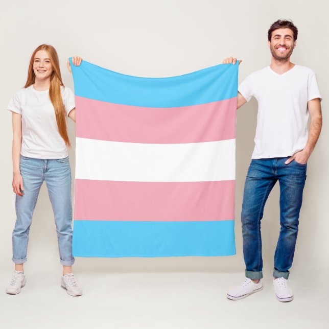 Transgender flag trans pride LGBT symbol gay homos Fleece Blanket (In Situ)