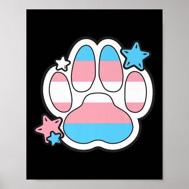 Transgender Furry Paw Lgbtq Month Gay Rights Pride Poster (Front)