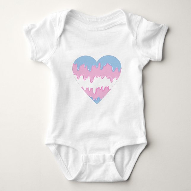 transgender heart baby bodysuit (Front)