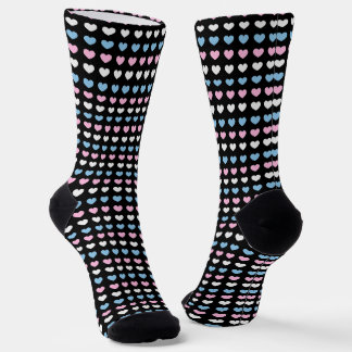 Transgender Hearts Pattern Socks