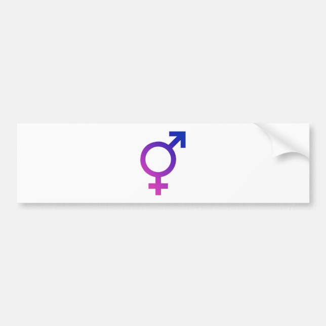 Transgender Hermaphrodite Gender Pride Symbol Bumper Sticker (Front)