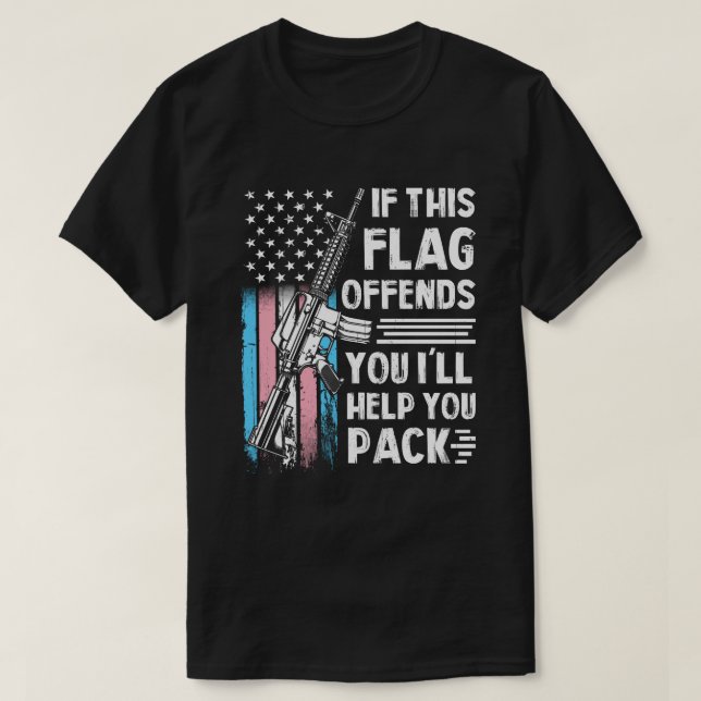 Transgender If This Flag Offends You Trans Rainbow T-Shirt (Design Front)