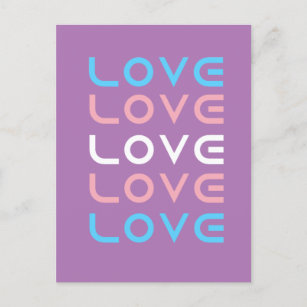 Transgender Love Love Love Postcard