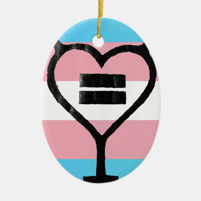 Transgender Love Yourself Ceramic Tree Decoration (Front)