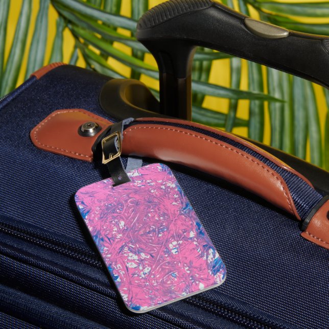 Transgender Marble Artwork Luggage Tag (Front Insitu 1)
