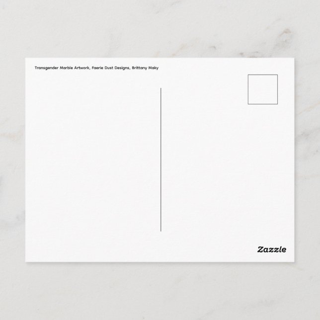 Transgender Marble Artwork Postcard (Back)
