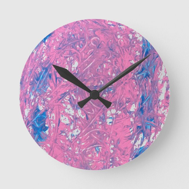 Transgender Marble Artwork Round Clock (Front)