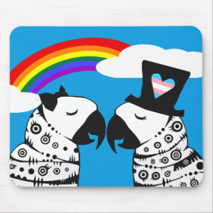 Transgender Parrot Boy with Girlfriend Mouse Pad