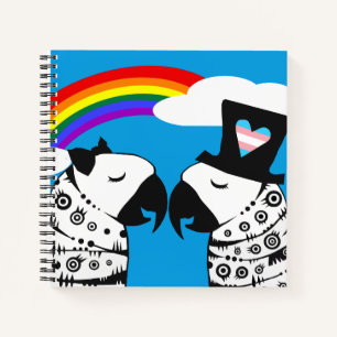 Transgender Parrot Boy with Girlfriend Notebook