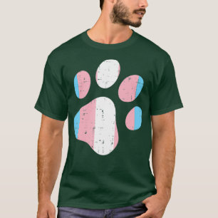 Transgender Paw Print Trans Pride Flag Dog Cat T-Shirt