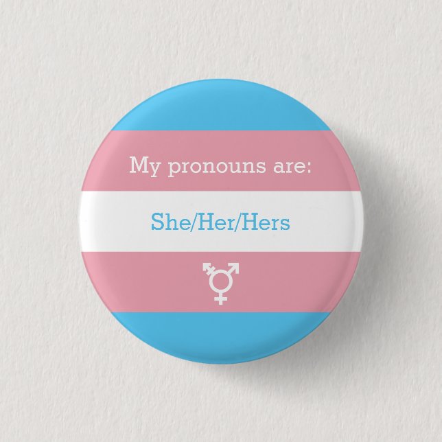 Transgender Preferred Gender Pronouns 3 Cm Round Badge (Front)