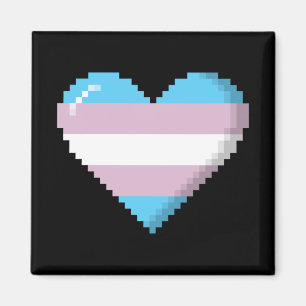 Transgender Pride 8-Bit Pixel Heart Magnet