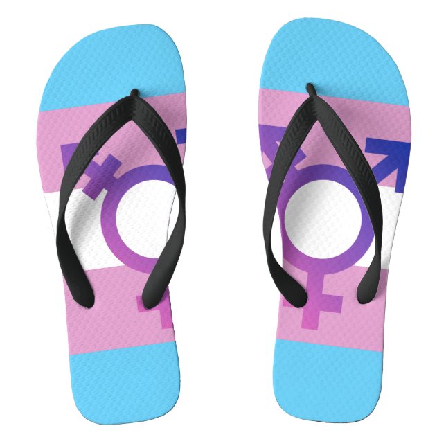 Transgender Pride and Symbol Jandals (Footbed)
