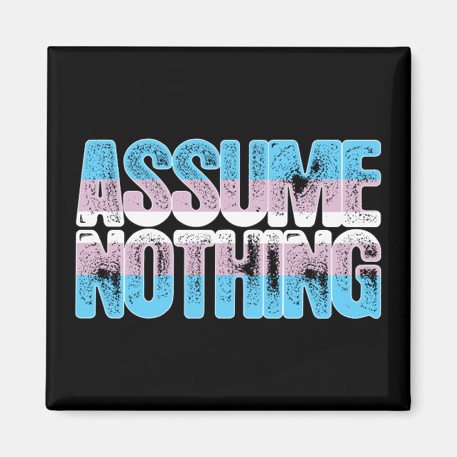 Transgender Pride Assume Nothing Magnet (Front)