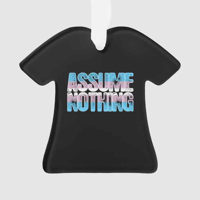 Transgender Pride Assume Nothing Ornament (Front)