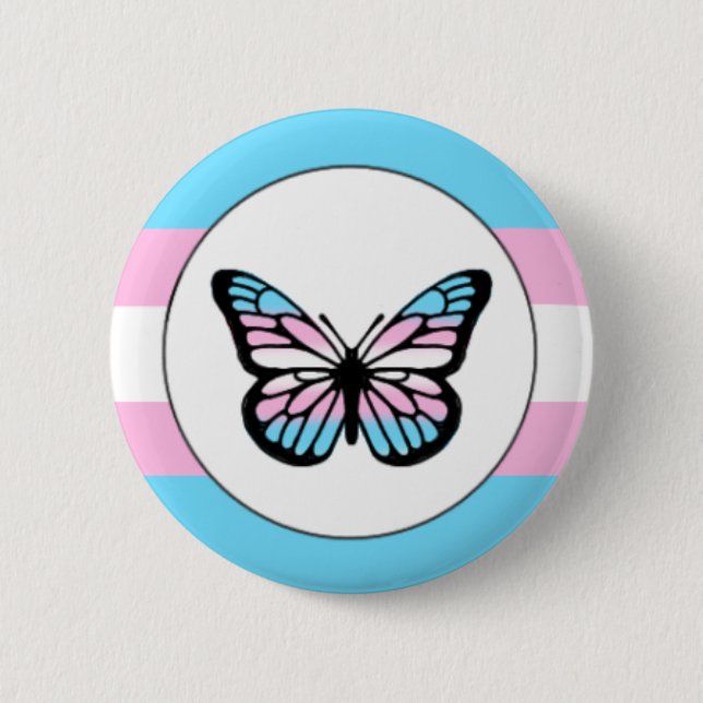 Transgender Pride Butterfly Pin (Front)