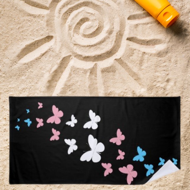 Transgender Pride Butterfly Trail Beach Towel (Creator Uploaded)