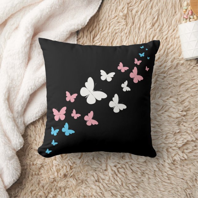 Transgender Pride Butterfly Trail Cushion (Blanket)