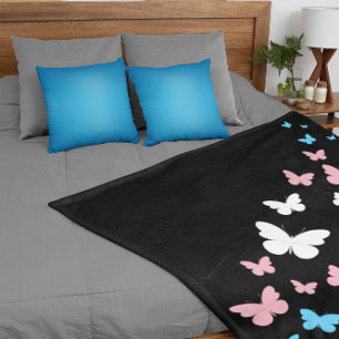 Transgender Pride Butterfly Trail Sherpa Blanket