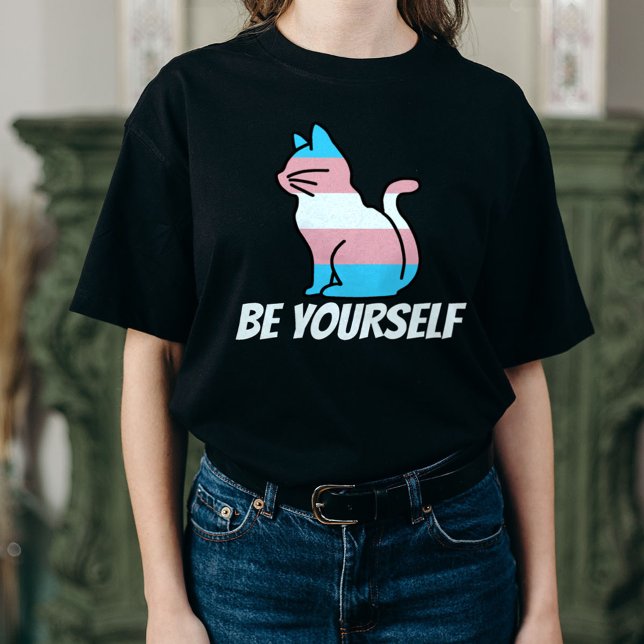 Transgender Pride Cat  - Be Yourself T-Shirt (Creator Uploaded)