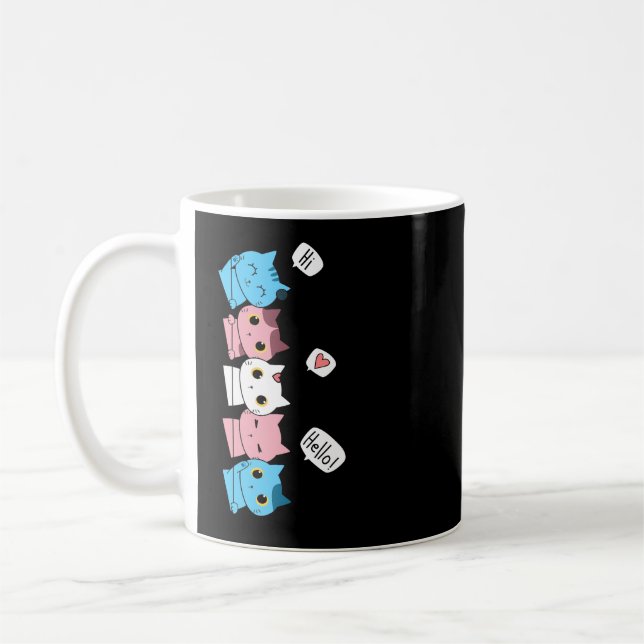 Transgender Pride Cat LGBT Trans Flag Cute Cats   Coffee Mug (Left)