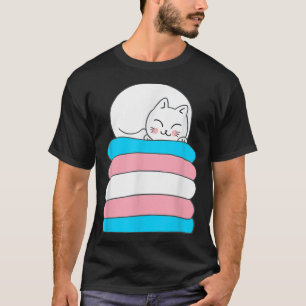 Transgender Pride Cat LGBT Trans Flag Cute Cats Pi T-Shirt